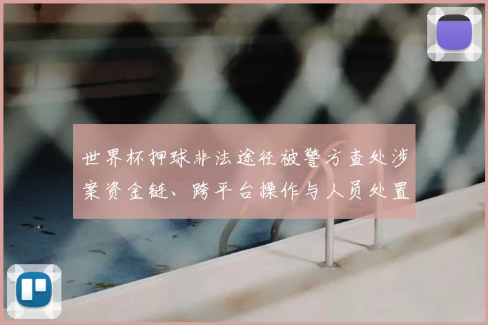 世界杯押球非法途径被警方查处涉案资金链、跨平台操作与人员处置